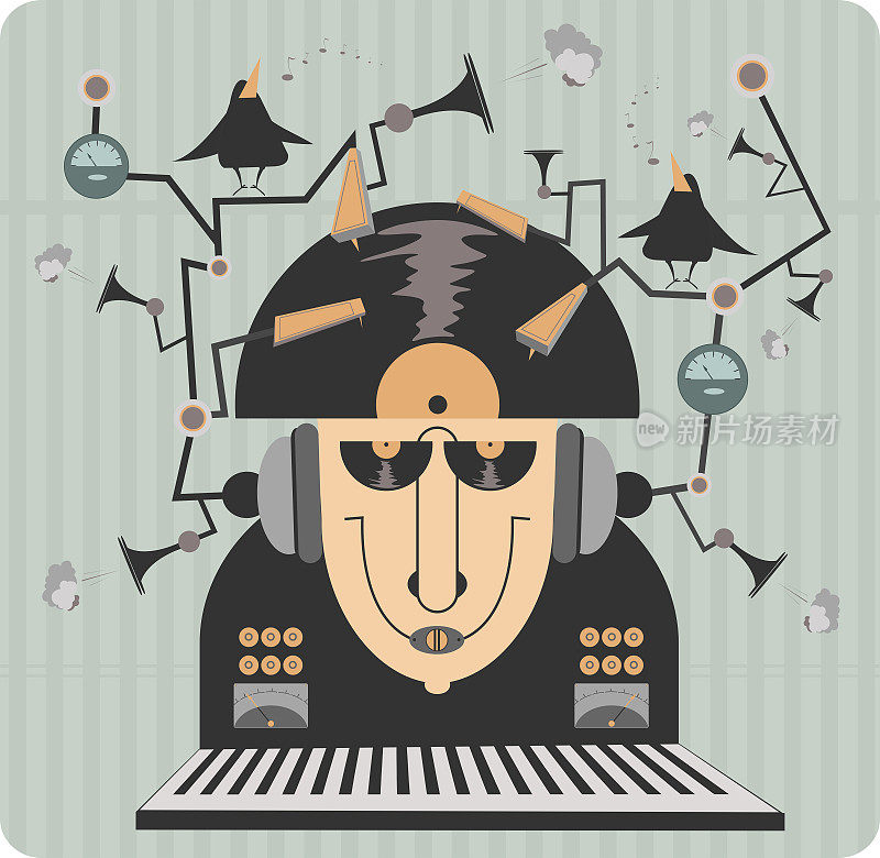 Funny music equipment illustration